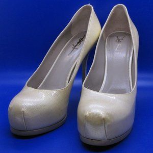 Yves Saint Laurent YSL Tribtoo 4.5" Heels Texture CreamBeige+1" Platform Size 40